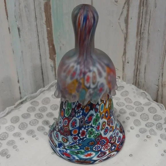 Vintage Murano Millefiori & Frosted Glass Bell